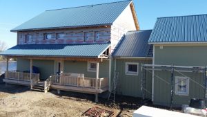 North side, showing Eastern gable over laundry room where we’ll need a lift for siding